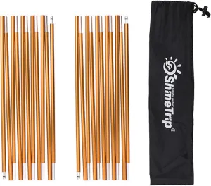 Azarxis Tent Poles Aluminum Tent Rod Replacement Camping Accessories, Multifunction Lightweight Tent Poles Repair Kit, 7001 Series Aircraft-Grade Aluminum