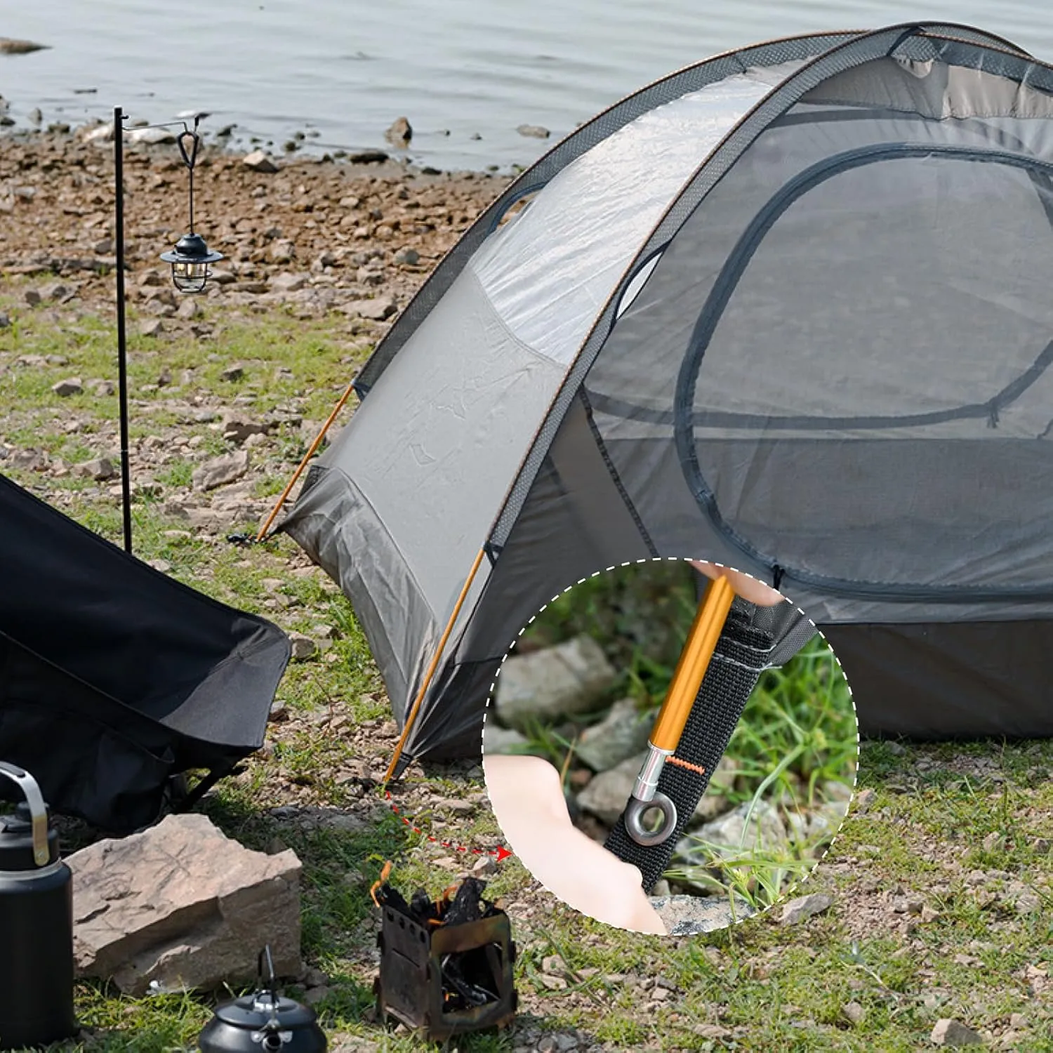Azarxis Tent Poles Aluminum Tent Rod Replacement Camping Accessories, Multifunction Lightweight Tent Poles Repair Kit, 7001 Series Aircraft-Grade Aluminum