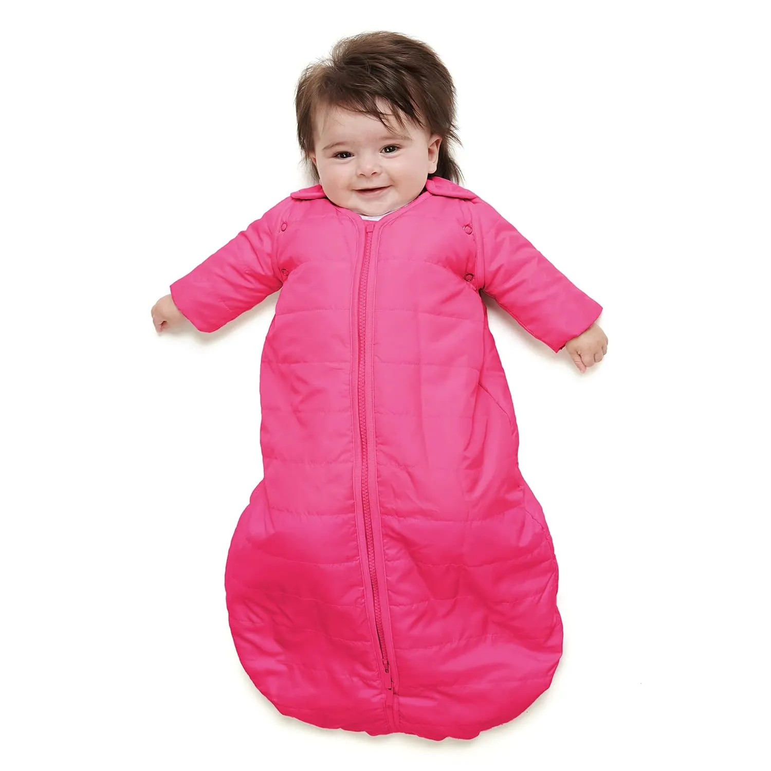 baby deedee Sleep Nest Travel Quilted Baby Sleeping Bag Sack with Sleeves, Hot Pink, Large (18-36 Month)