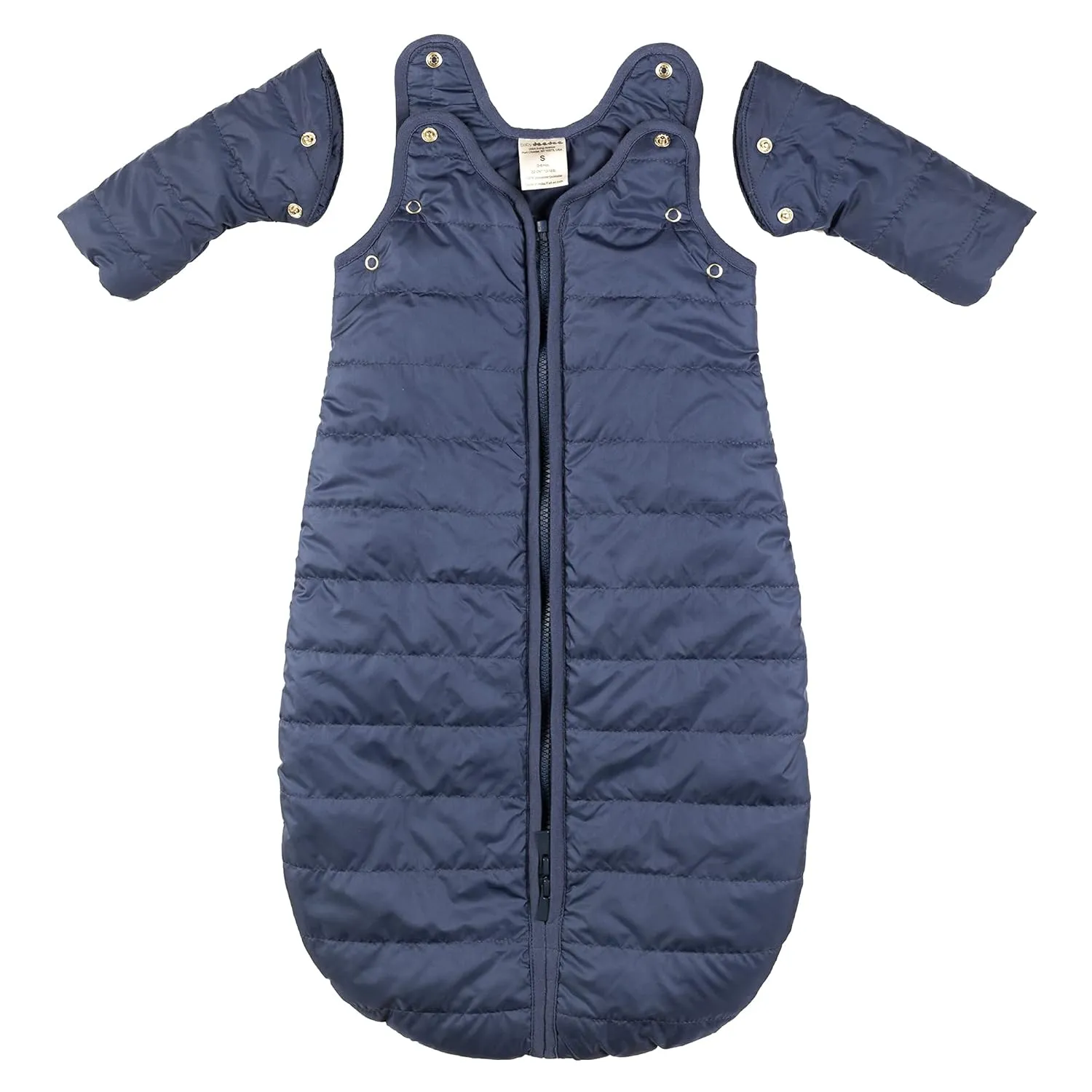 Baby Sleeping Bag Sack - Warm Quilted Duvet Material - Outdoor & Indoor, Unisex Travel Wearable Blanket. Fits Infants, Removable Sleeves & Convenient Shoulder Snaps, Indigo, Medium (6-18 Months)