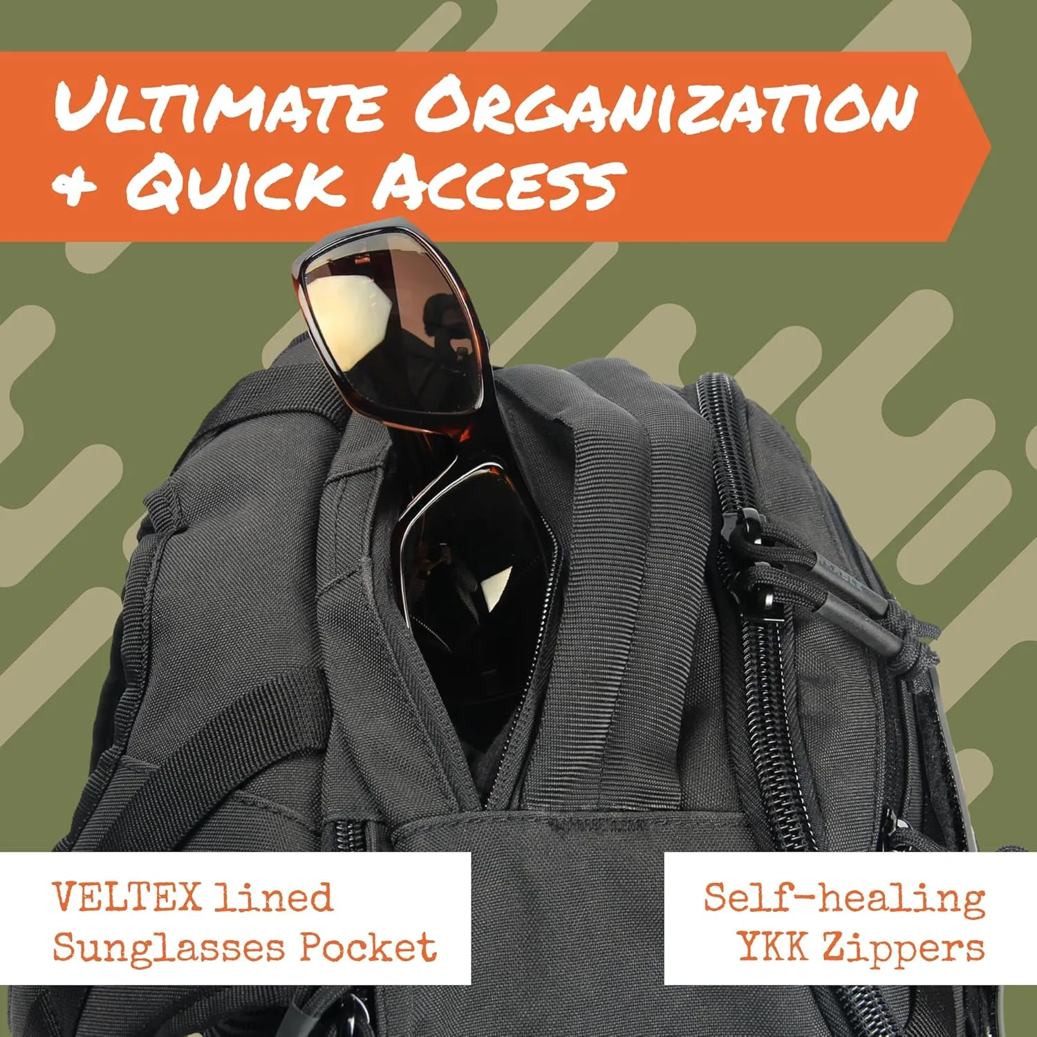 Backpack | 35L Capacity Military Backpack, 3-Day Bug Out Army Backpack | MOLLE Backpack Compatible PALS | Rucking Backpack EDC Hiking Survival Backpacks, Black Tactical Backpack for Men
