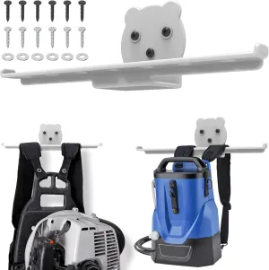 Backpack Blower Wall Mount Rack with Rubber Coating (1 Pack) 100 lb Weight Capacity Hanger for Leaf Blower, Chainsaw, Tactical Gear, Backpack Sprayer, Vest & Tools;Heavy Duty Garage Storage Organizer