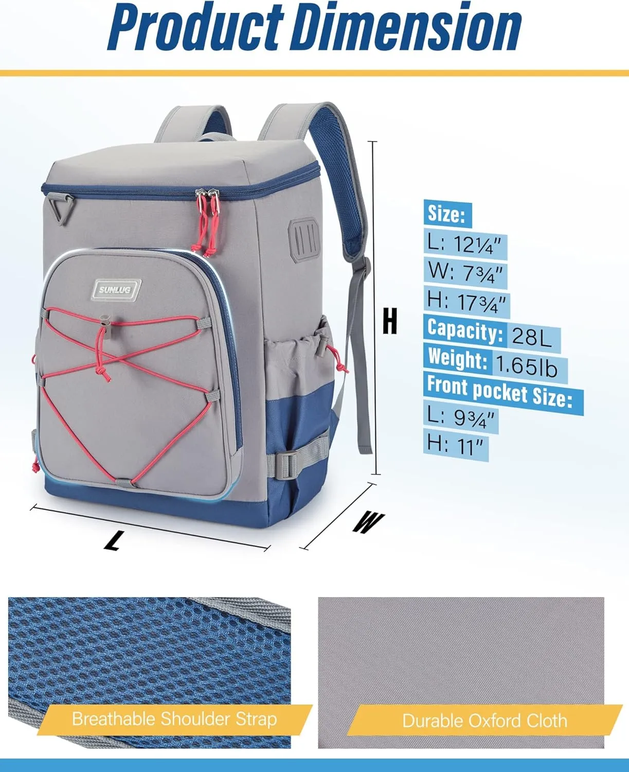 Backpack Cooler 40 Cans Leakproof Insulated Cooler Backpack Large Capacity for Men Women to Picnics, Camping, BBQ