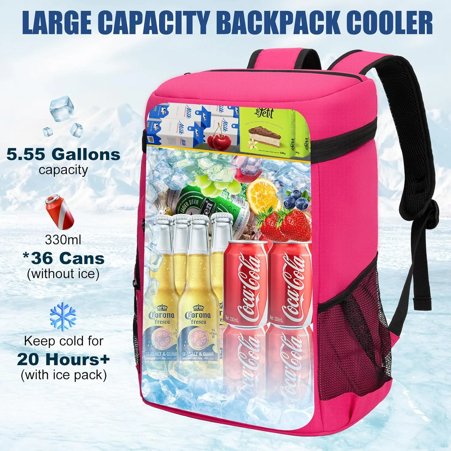 Backpack Cooler Insulated Leak Proof for Men Wowen 36 Cans Soft Cooler Backpack Insulated Waterproof Large Capacity Coolers Bag Portable for Lunch Camping Travel Picnic Hiking