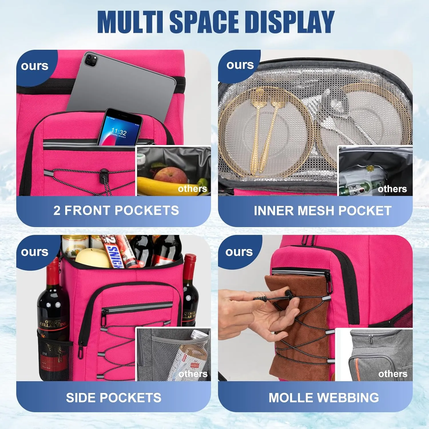 Backpack Cooler Insulated Leak Proof for Men Wowen 36 Cans Soft Cooler Backpack Insulated Waterproof Large Capacity Coolers Bag Portable for Lunch Camping Travel Picnic Hiking