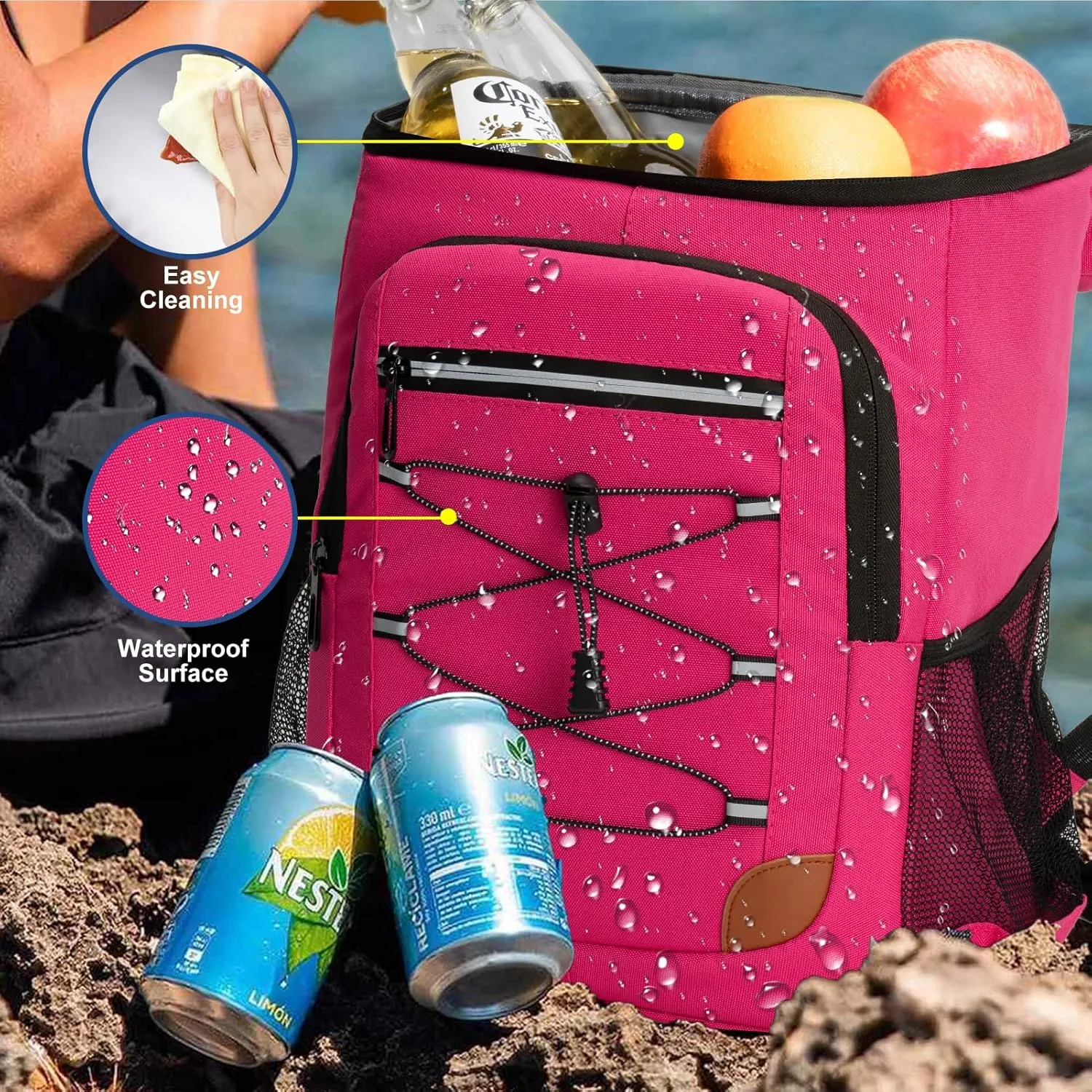 Backpack Cooler Insulated Leak Proof for Men Wowen 36 Cans Soft Cooler Backpack Insulated Waterproof Large Capacity Coolers Bag Portable for Lunch Camping Travel Picnic Hiking