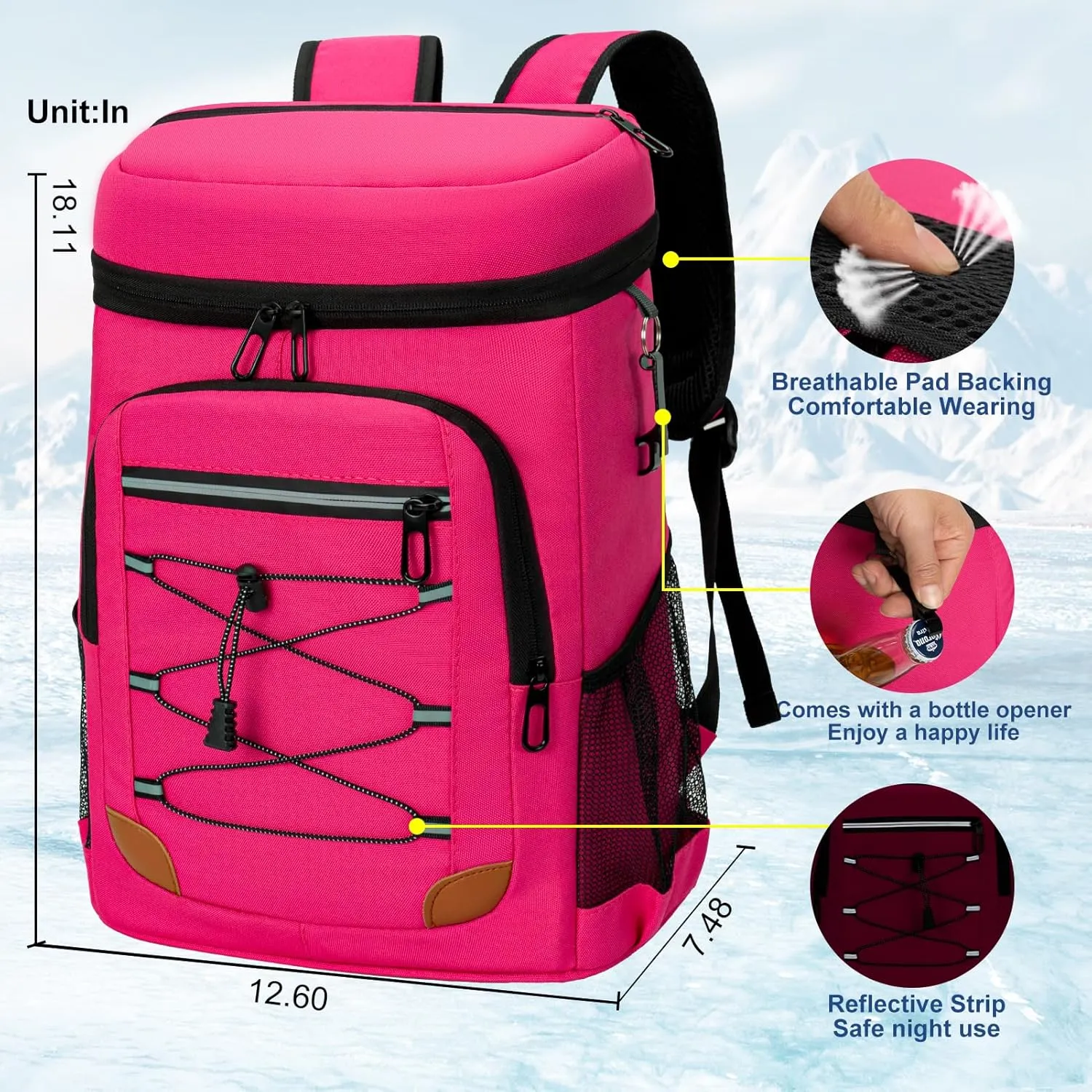 Backpack Cooler Insulated Leak Proof for Men Wowen 36 Cans Soft Cooler Backpack Insulated Waterproof Large Capacity Coolers Bag Portable for Lunch Camping Travel Picnic Hiking