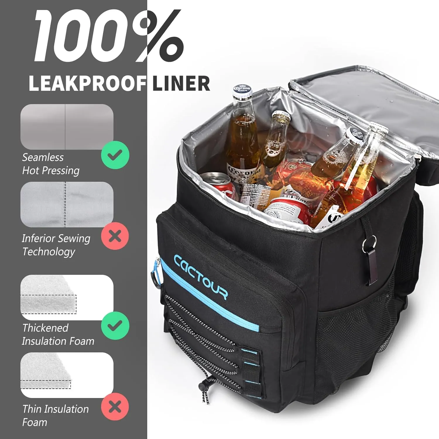 Backpack Cooler,36 Can Cooler Backpack & Portable Lightweight Backpack Coolers Insulated Leak Proof for Men and Women