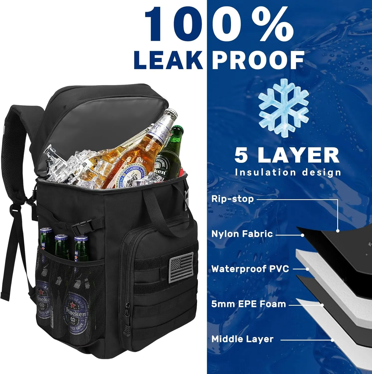 Backpack Cooler,45/55 Cans Backpack Coolers Insulated Leak Proof for Men Women,43L Soft Lightweight Travel Cooler Lunch Box Backpack for Hiking,Camping,Beach