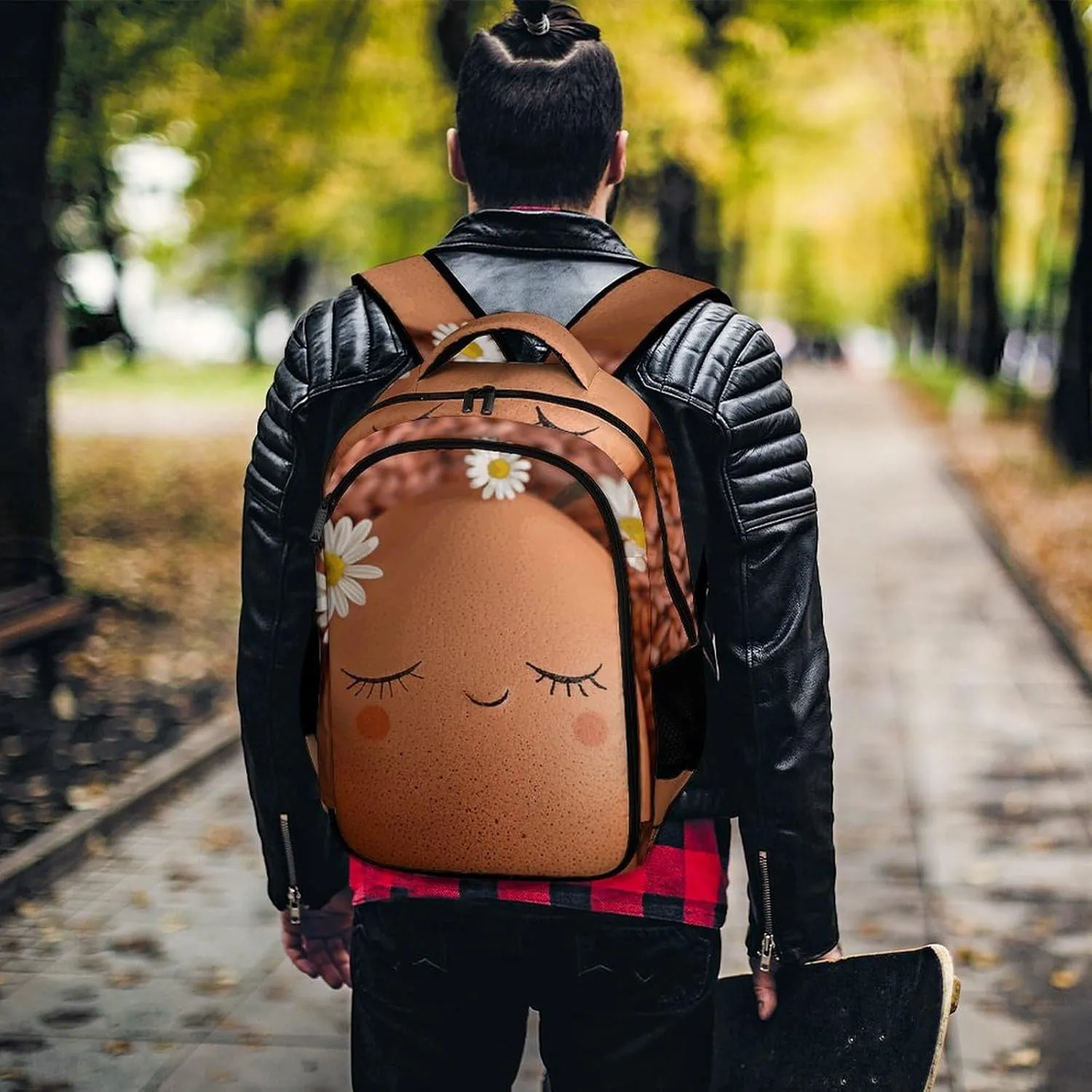 Backpack for Men Women Laptop Backpack Brown Eggs And Flowers Casual Daypack Laptop Bag for Travel