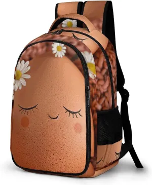 Backpack for Men Women Laptop Backpack Brown Eggs And Flowers Casual Daypack Laptop Bag for Travel