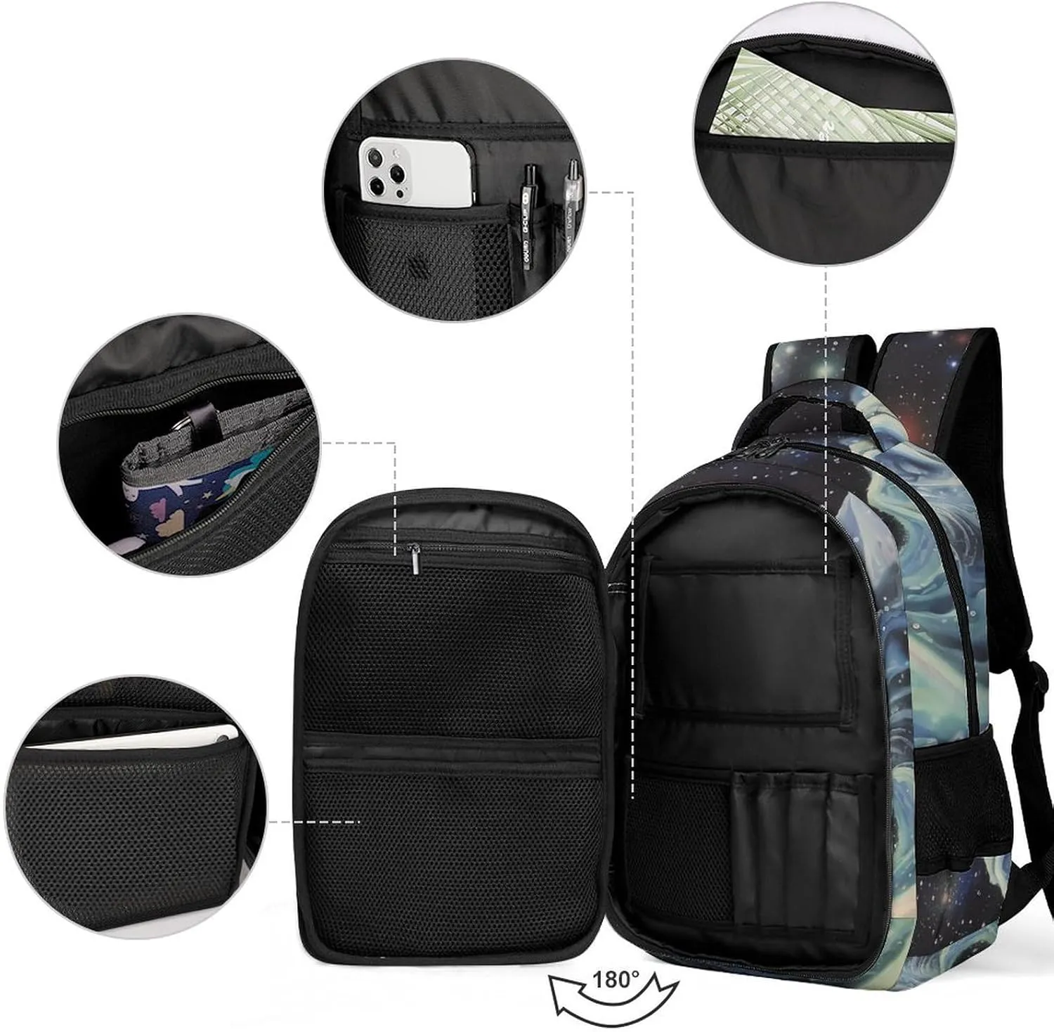 Backpack for Women Men Daypack Cosmic Laptop Backpack Computer Bag Casual Nurse Bag Laptop Bag