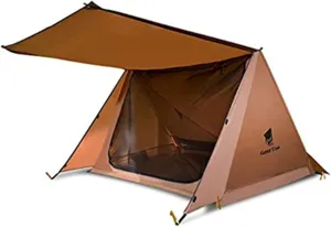 Backpacking Tent 2 Person Trekking Pole Tent Ultralight Trekker Tent Survival Gear Shelter for Camping Hiking Travel (Color : Blue, Size : Large)