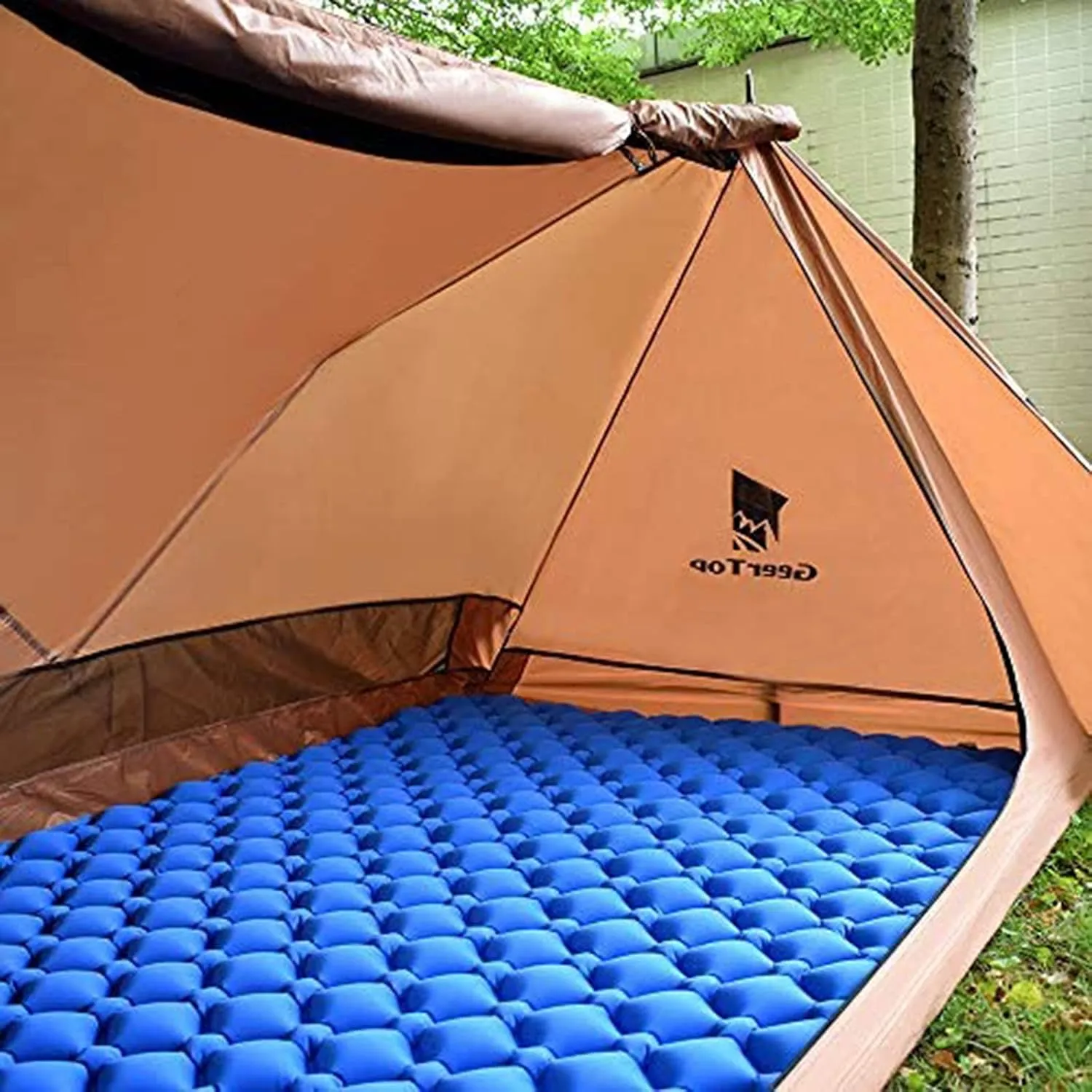 Backpacking Tent 2 Person Trekking Pole Tent Ultralight Trekker Tent Survival Gear Shelter for Camping Hiking Travel (Color : Blue, Size : Large)