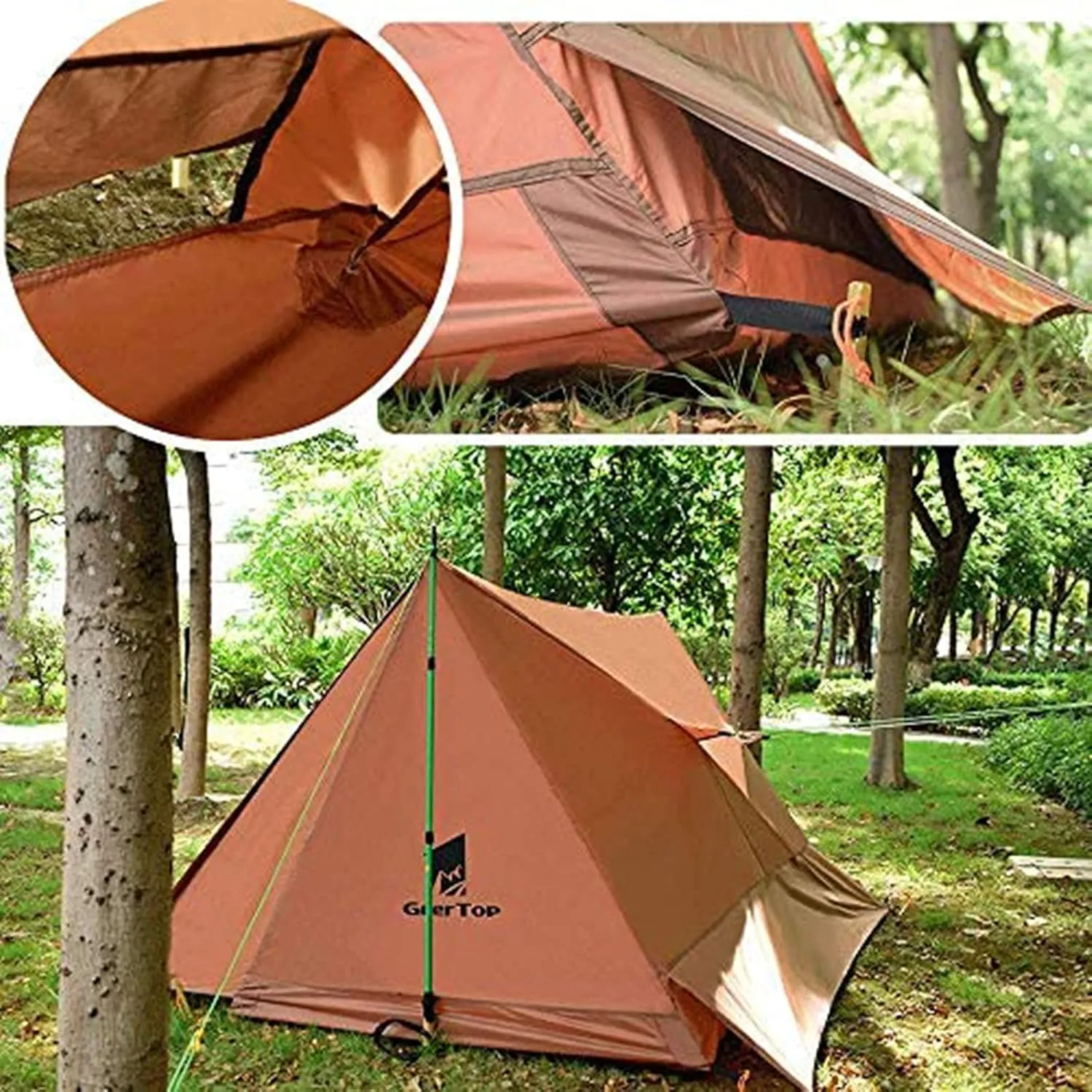 Backpacking Tent 2 Person Trekking Pole Tent Ultralight Trekker Tent Survival Gear Shelter for Camping Hiking Travel (Color : Blue, Size : Large)