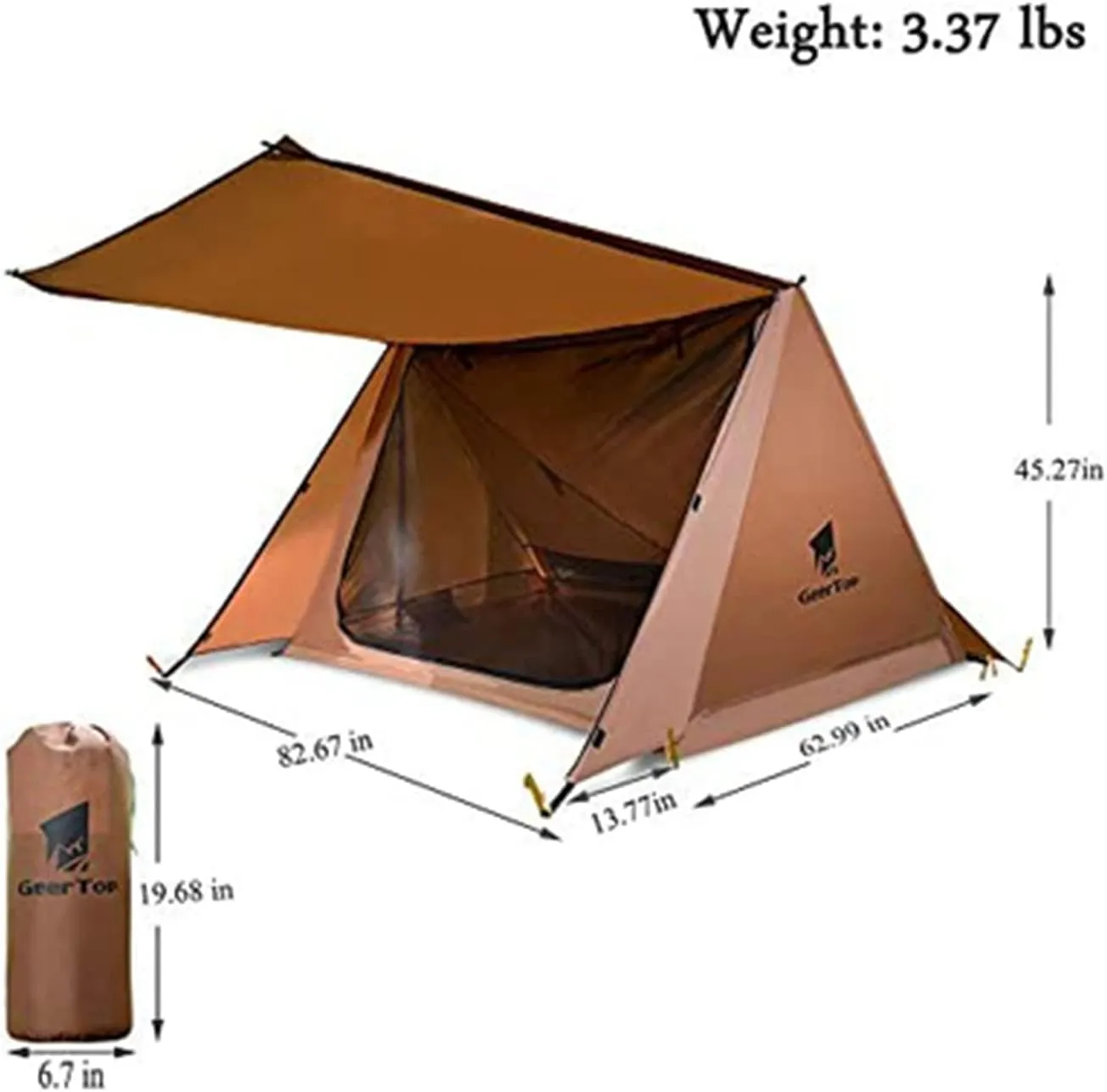 Backpacking Tent 2 Person Trekking Pole Tent Ultralight Trekker Tent Survival Gear Shelter for Camping Hiking Travel (Color : Blue, Size : Large)