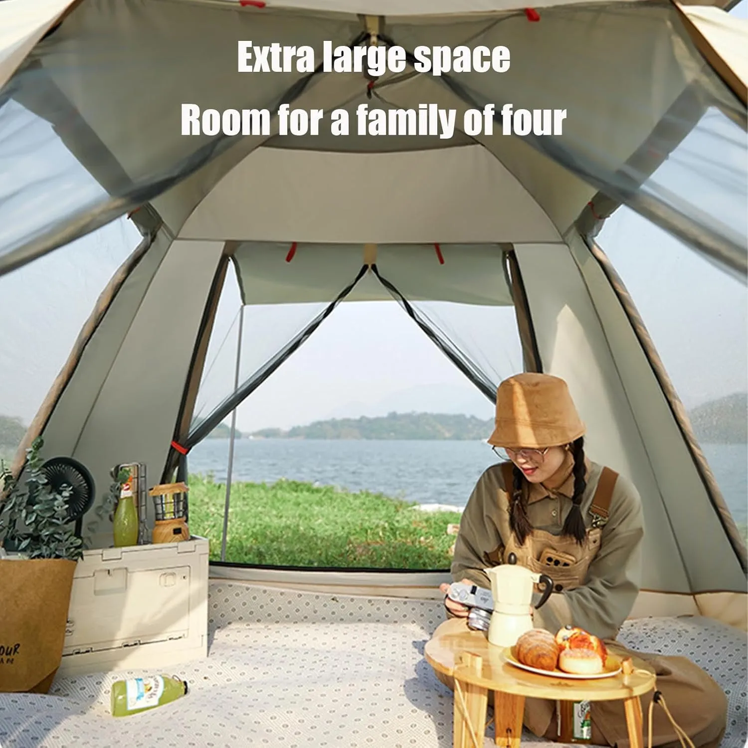 Backpacking Tent Ultralight Camping Tent Tents for Camping Pop-Up Camping Tent with Instant Setup,2/4 Person Tent Sets Up in 10 Seconds, Includes Pre-Assembled Poles, Adjustable Rainfly