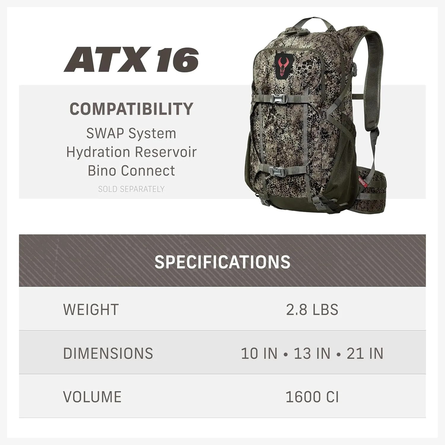 Badlands ATX 16 Hunting Pack - All-Terrain Xtreme Tactical Backpack, Lightweight, Water Resistant, Approach GT
