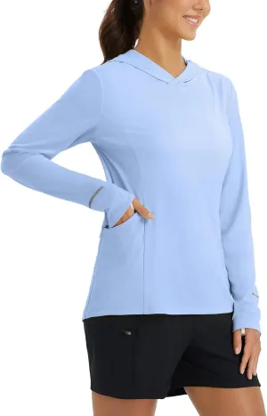 baleaf Women's Sun Shirts UPF 50  Hoodie Long Sleeve Spf UV Shirt Lightweight Quick Dry Hiking Zip Pocket