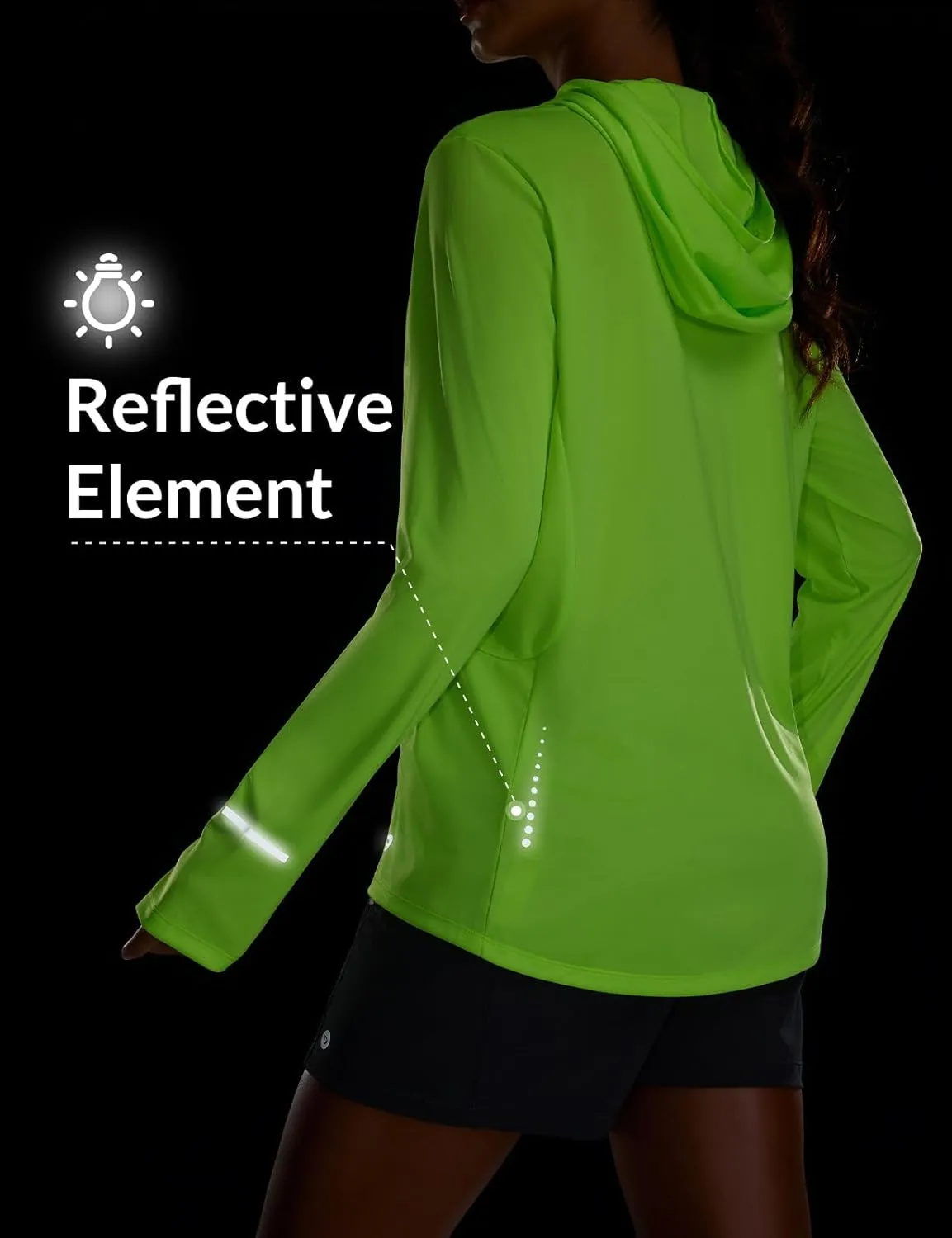 baleaf Women's Sun Shirts UPF 50  Hoodie Long Sleeve Spf UV Shirt Lightweight Quick Dry Hiking Zip Pocket