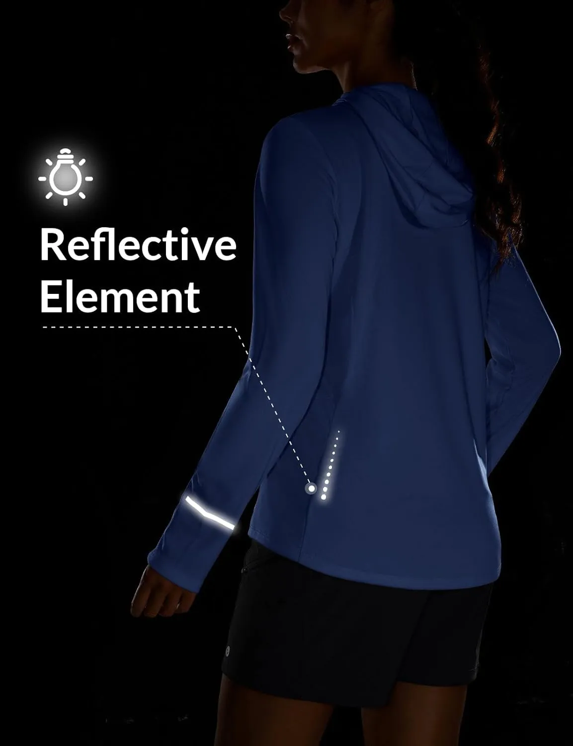 baleaf Women's Sun Shirts UPF 50  Hoodie Long Sleeve Spf UV Shirt Lightweight Quick Dry Hiking Zip Pocket
