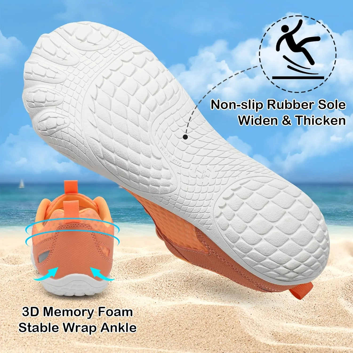 BARERUN Water Shoes Women Men Quick-Dry Wide Toe Athletic Hiking Water Sports Shoes Adjustable Zero Drop Barefoot Shoes for Beach Swim Kayaking Surfing Walking Training