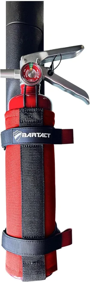 Bartact - 2.5 lb Roll Bar Fire Extinguisher Mount for Vehicle Holder, Adjustable Fire Extinguisher Holder Mount, US Made Universal Vehicle Fire Extinguisher Holder Fits All Roll Bars (Red)