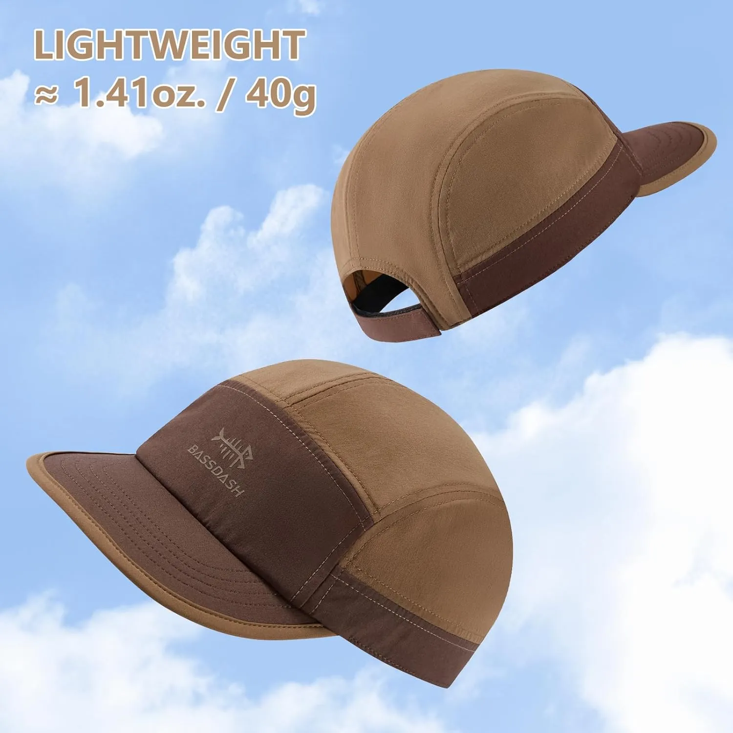 BASSDASH Ultralight UPF 50  Soft Baseball Caps Unstructured Quick Dry Folding Hat Adjustable for Men Woman Outdoor Activities