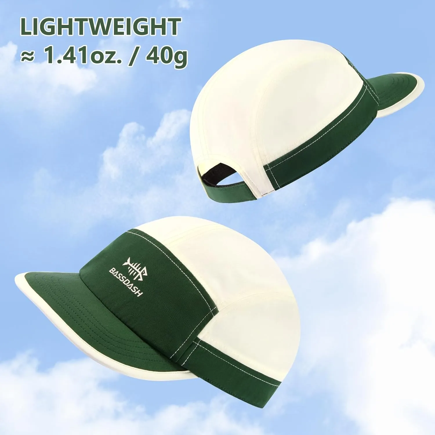 BASSDASH Ultralight UPF 50  Soft Baseball Caps Unstructured Quick Dry Folding Hat Adjustable for Men Woman Outdoor Activities