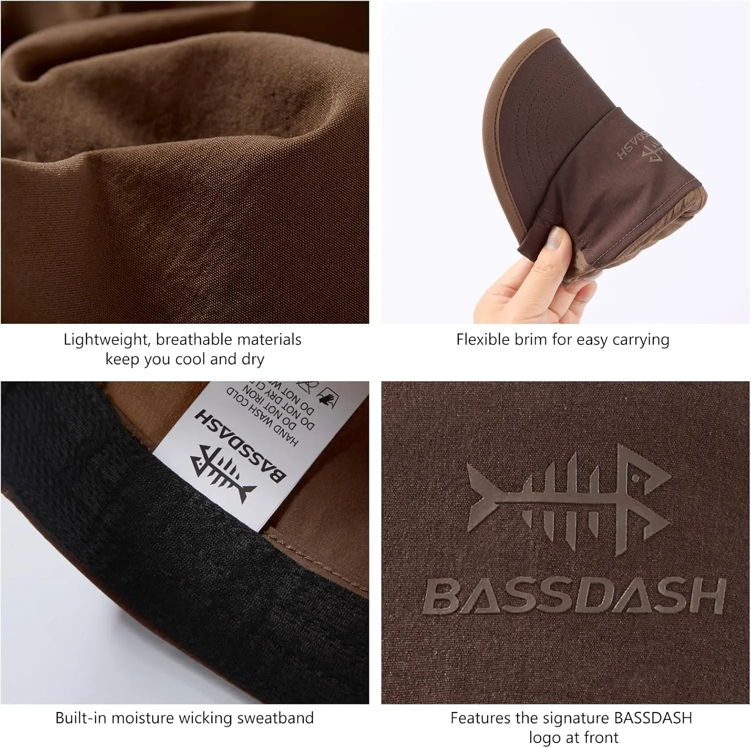 BASSDASH Ultralight UPF 50  Soft Baseball Caps Unstructured Quick Dry Folding Hat Adjustable for Men Woman Outdoor Activities