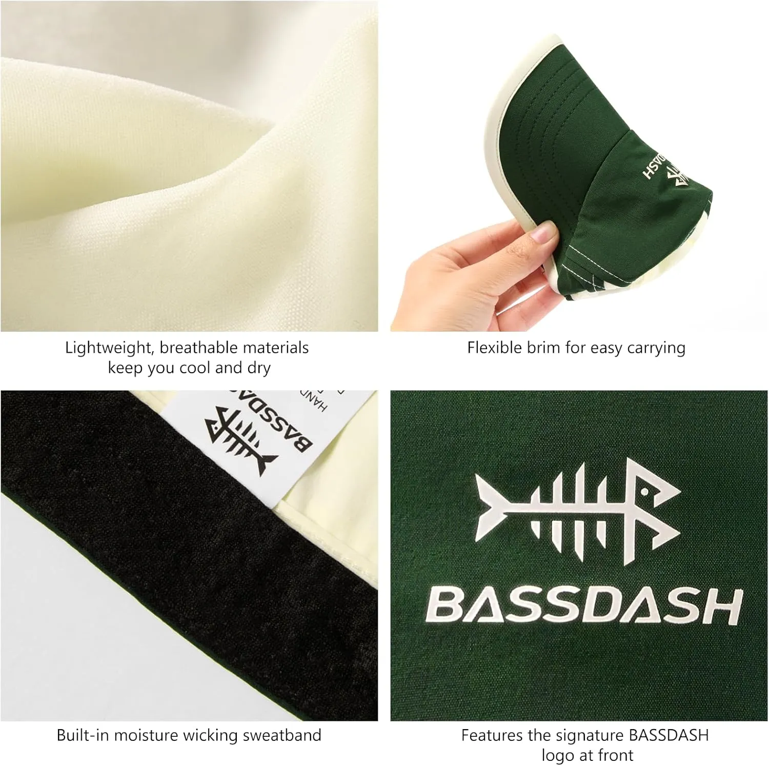 BASSDASH Ultralight UPF 50  Soft Baseball Caps Unstructured Quick Dry Folding Hat Adjustable for Men Woman Outdoor Activities