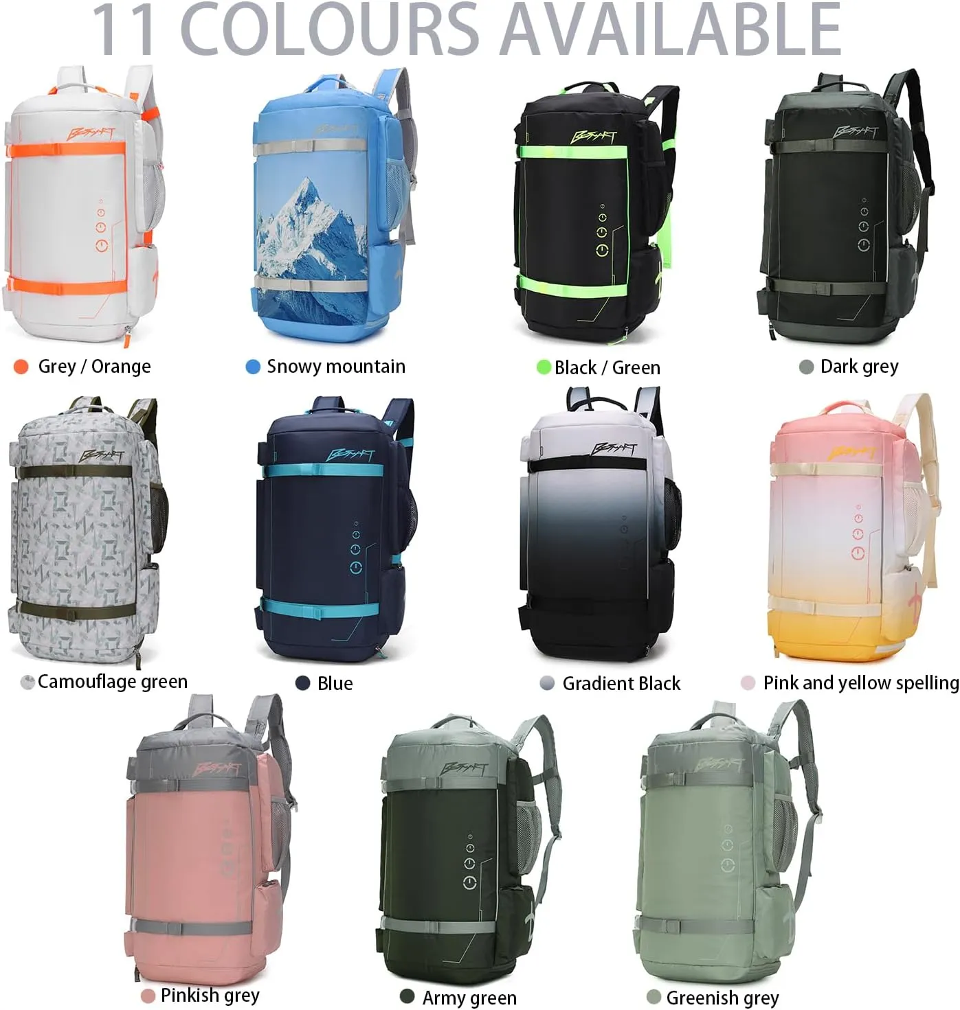 BE SMART 32L Extra Large Gym Backpack for Women, Big Gym Bag with Shoes Compartment, Waterproof Heavy Duty Duffel Bags, Women's Workout Backpacks for Outdoor Sport,Hiking,Camping,Travel