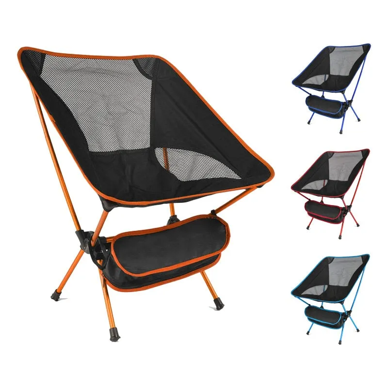 Beach Chair Chair Seat Superhard Folding Chair Long-term Picnic Camping Hiking Load Ultralight High Portable Outdoor Travel Tools Fishing Digital