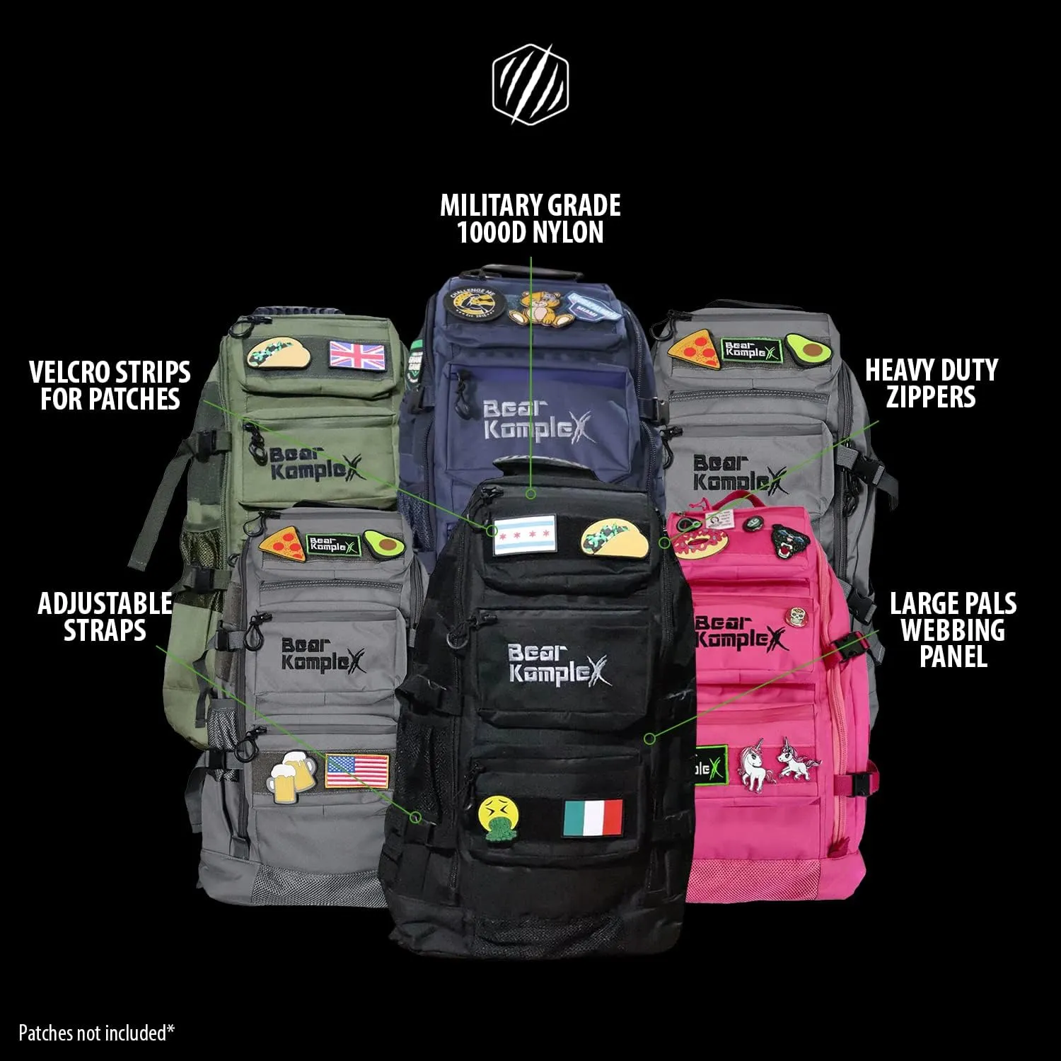 Bear KompleX Military Grade Tactical Backpack - Organize Gear & Optimize Comfort - Multipurpose 1000 Denier Nylon Backpack