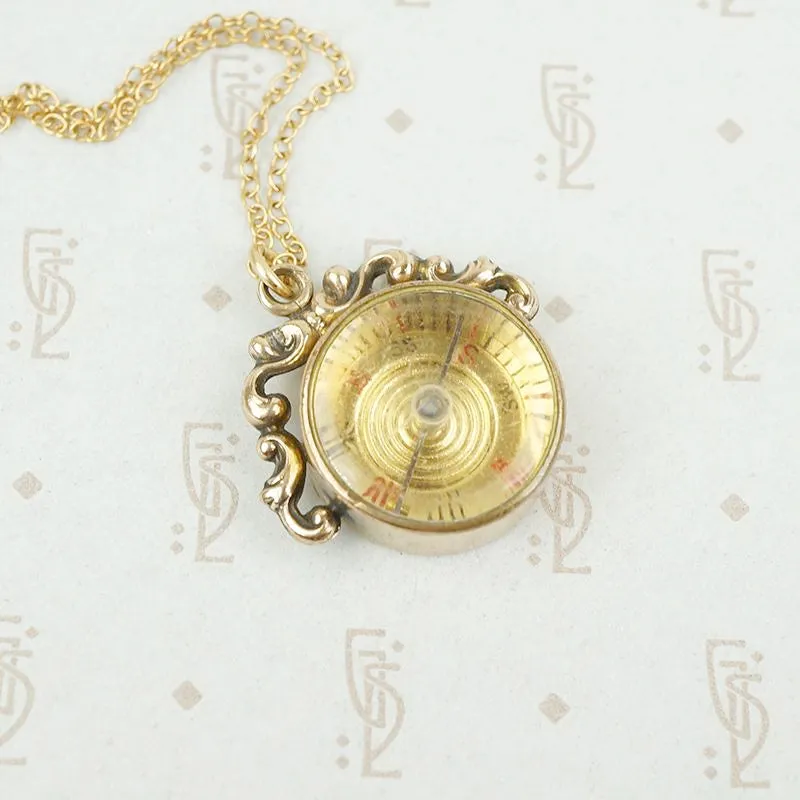Beautifully Detailed Vintage Compass Pendant