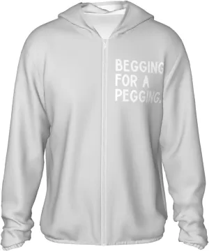 Begging for A Pegging Men's Sun Protection Shirts with Zipper Lightweight SPF Uv Shirt for Fishing Running Hiking,
