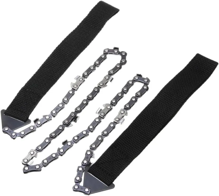 BESPORTBLE 2pcs Outdoor Portable Hand Saw Hiking Kit Survival Gear Pocket Chainsaw Chain Razor Self Cleaning for Camping Hunting Emergency