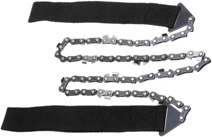 BESPORTBLE 2pcs Outdoor Portable Hand Saw Hiking Kit Survival Gear Pocket Chainsaw Chain Razor Self Cleaning for Camping Hunting Emergency
