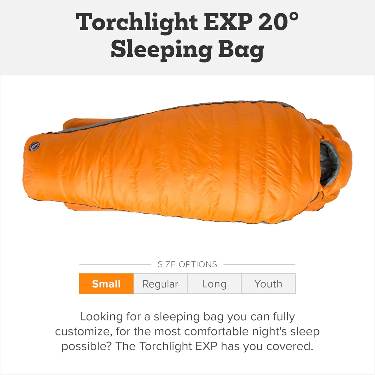 Big Agnes Torchlight EXP - 650 RDS DownTek Ultralight Sleeping Bag, Backpacking Gear, Compact Cold Weather Camping Mummy
