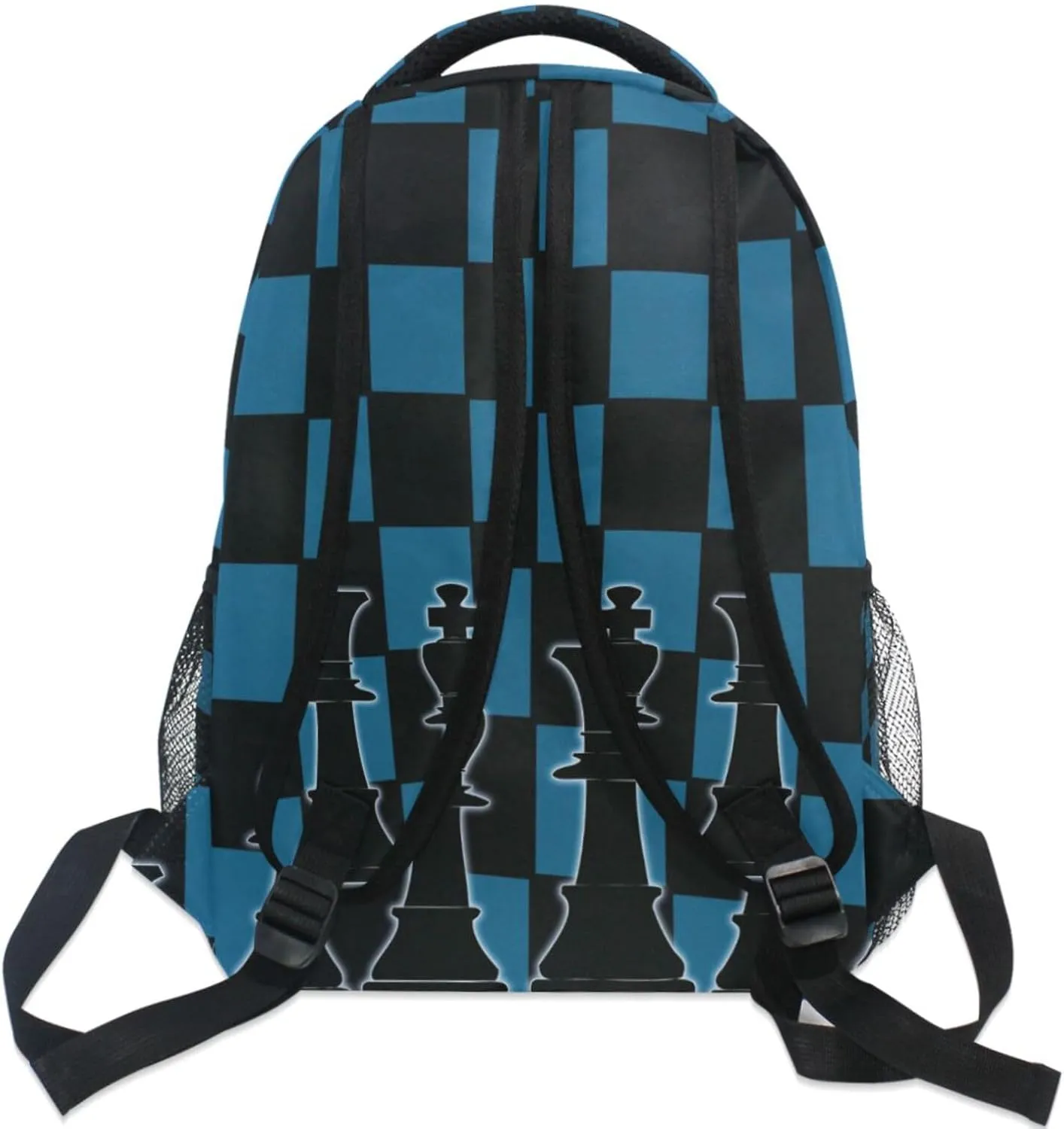Black Blue Chess Board Backpack Bookbag Daypack Travel Hiking Camping School Laptop Bag