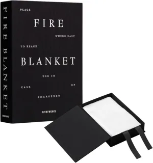Black Fire Blanket for Home – Emergency Safety Cover in Stylish Discreet Book-Style Storage Box