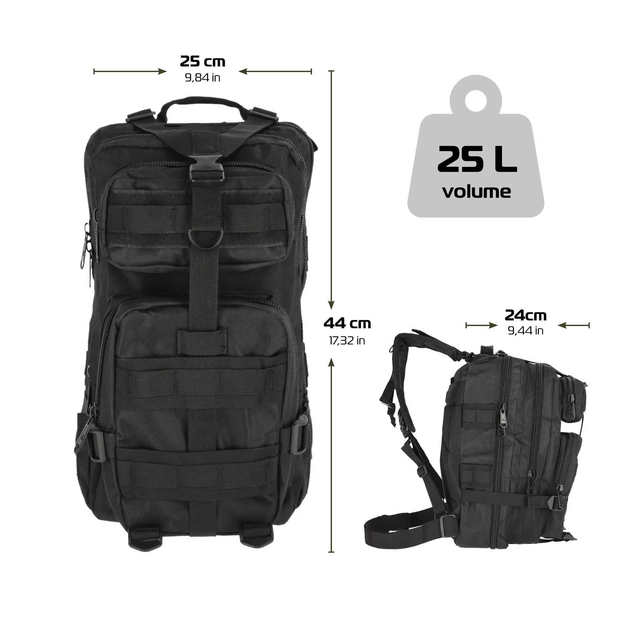 Black Military Tactical Backpacks Molle System