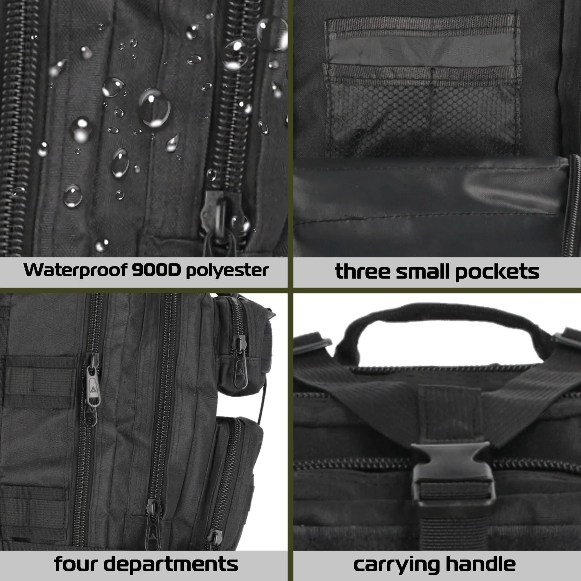 Black Military Tactical Backpacks Molle System