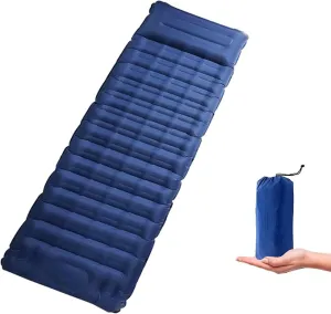Blue Self Inflating Sleeping Pad, Blue Sleeping Air Mattress with Built-in Foot Pump, 4.7” Single Air Mattress Sleeping Mat Camping Mat Inflatable Sleeping Pad for Camping Hiking Picnic