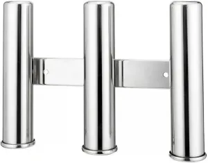 Boat Stainless Steel 3 Link Vertical Multi-use Fishing Rod Holder Side Mount 3 Tube Rack Wall-Hung Style for Yacht Hardware