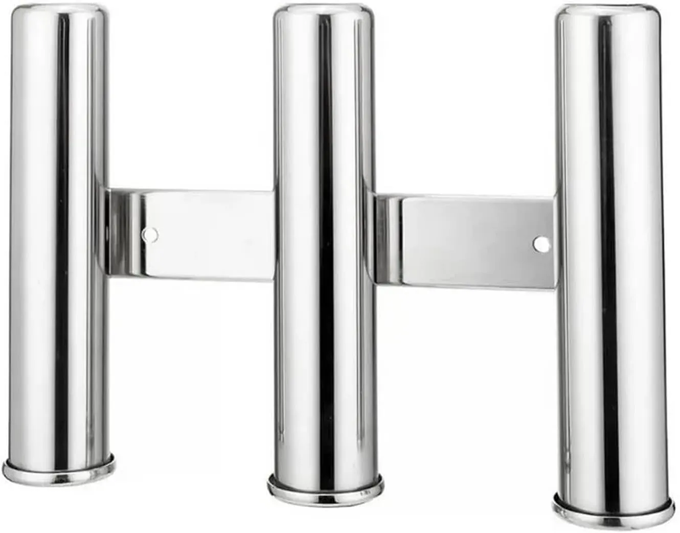 Boat Stainless Steel 3 Link Vertical Multi-use Fishing Rod Holder Side Mount 3 Tube Rack Wall-Hung Style for Yacht Hardware