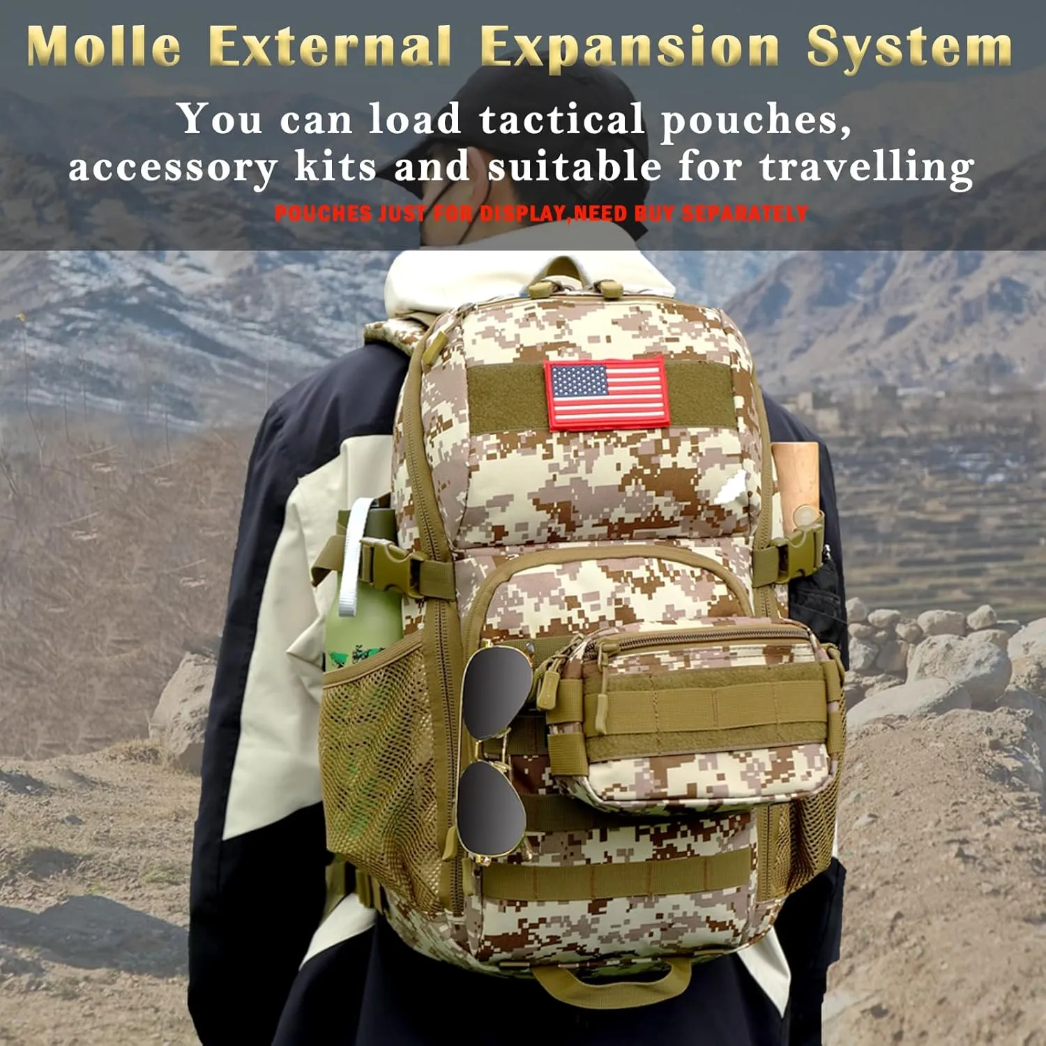 Boys Backpack for School,Military Teen Boys Backpack with USB Charging Pot,Camo Backpack Men 40L