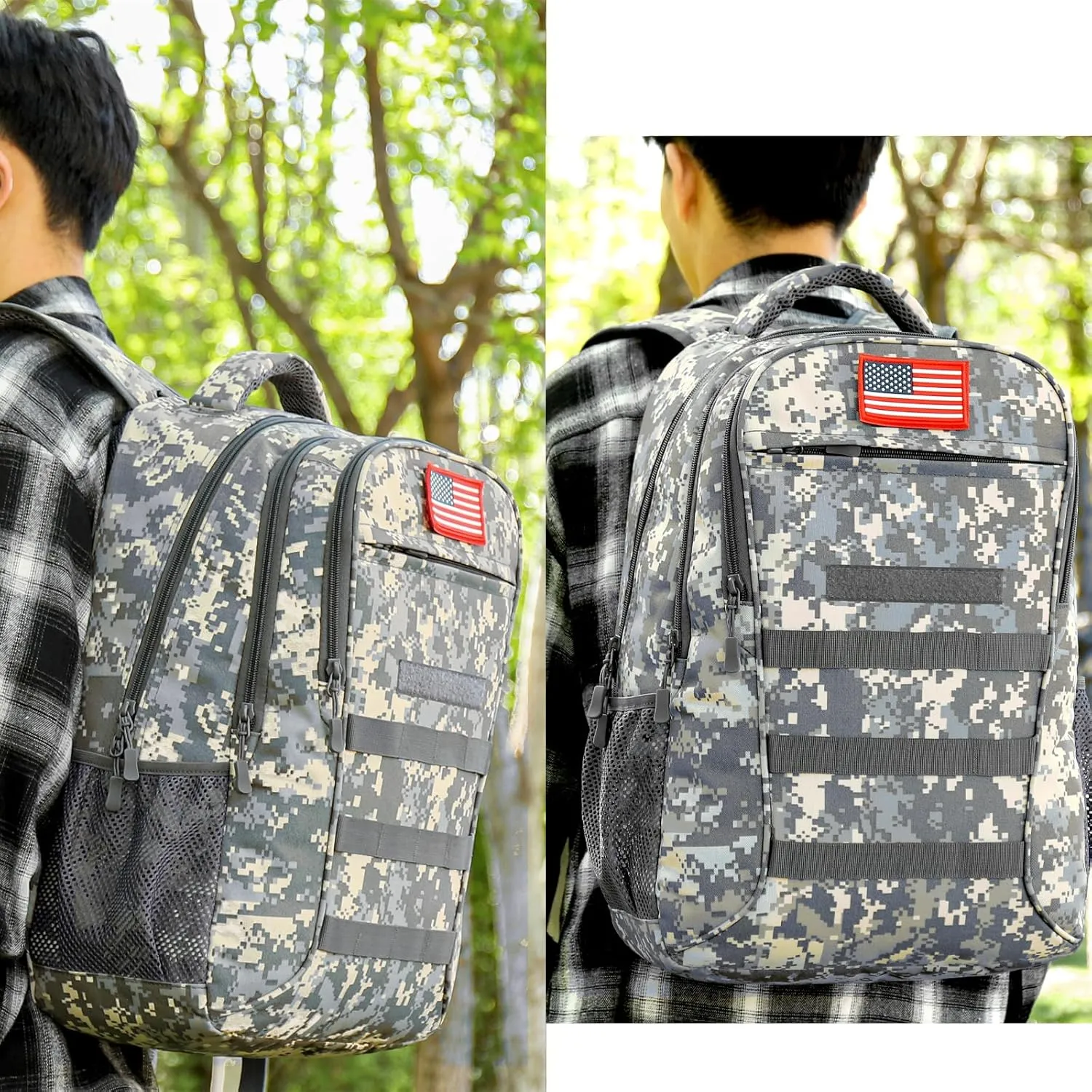 Boys Backpack for School,Military Teen Boys Backpack with USB Charging Pot,Camo Backpack Men 40L