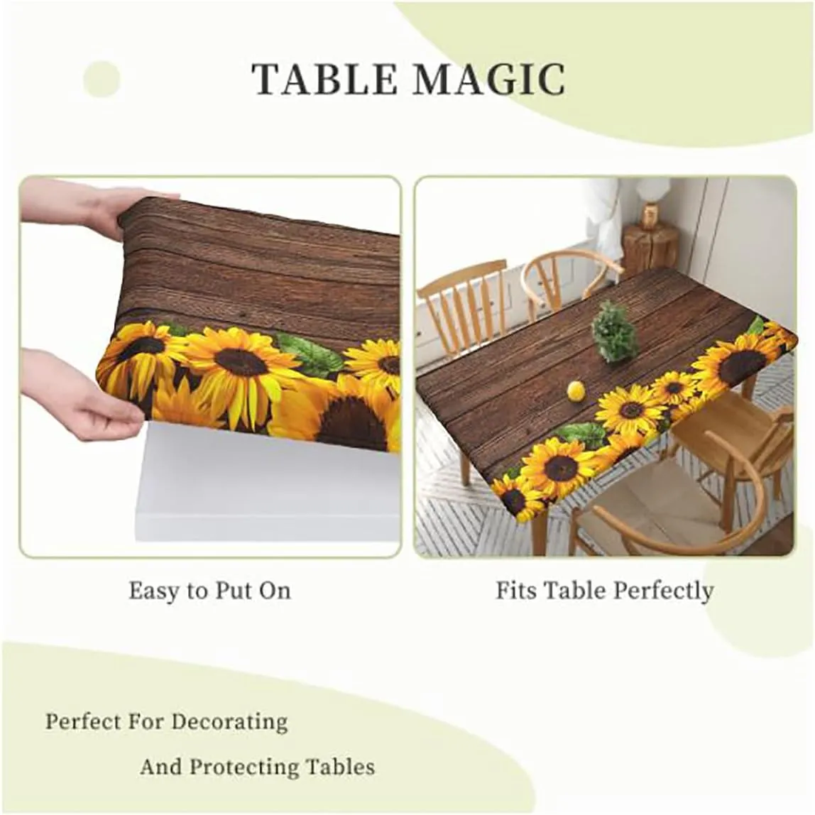 Brown Fitted Table Cover for Square Tables Treasure Hunt Map with Small Compass Tablecloth Fitted Rectangle Elastic Edged Table Cover Waterproof ?Fabric Bohemian Style Fits up 4 Foot Tables