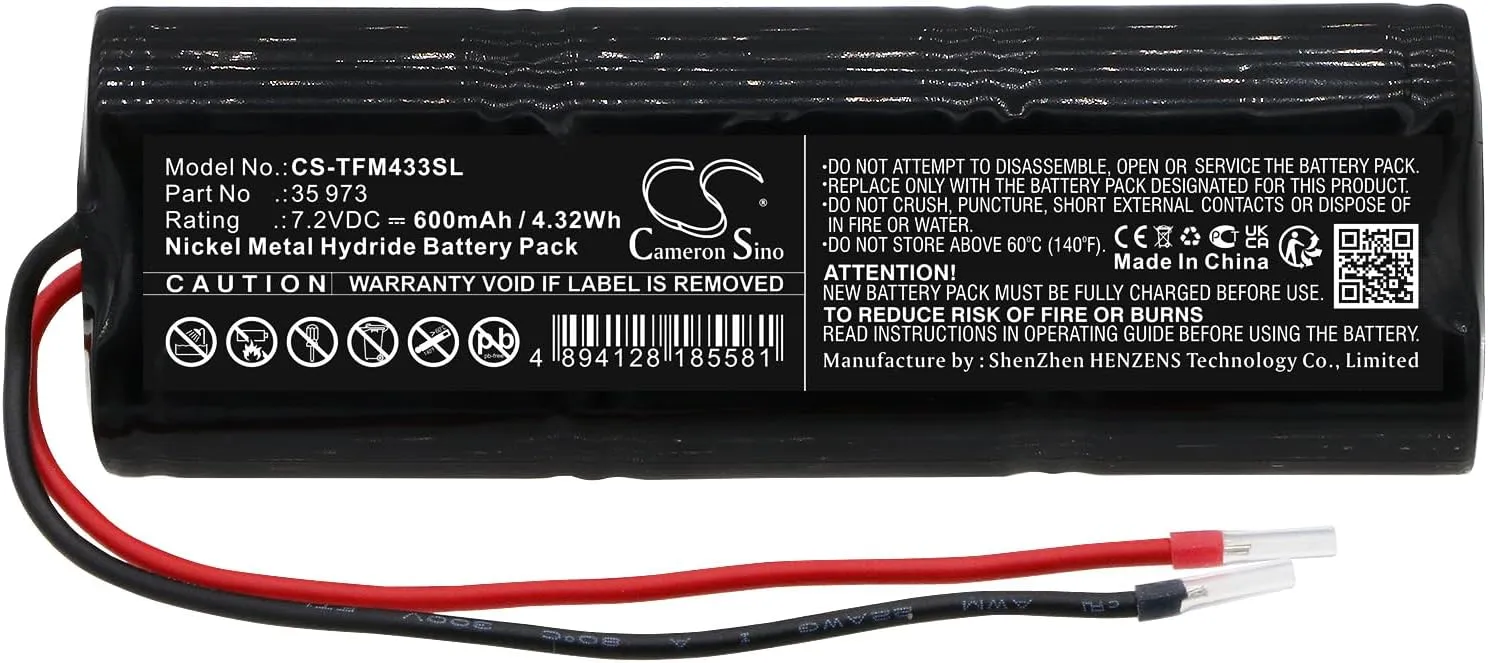 Cameron Sino Battery for TELENOT 35 973, 6/N-270AA, F1011/S, FM 433 PN:TELENOT 35 973 600mAh / 4.32Wh